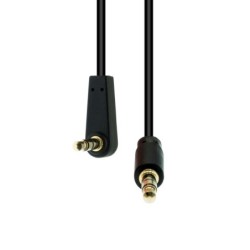 Mini-Jack 3-Pin Angled Slim Cable M-M Black 15M