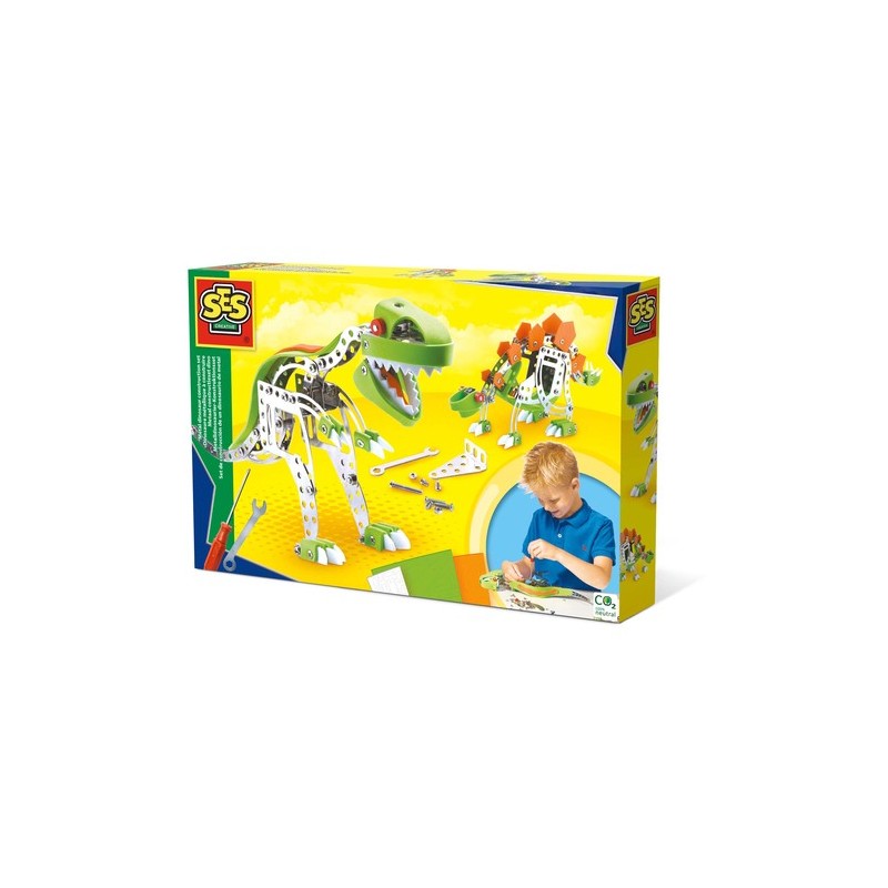 SES Creative Set di costruzione dinosauri in metallo