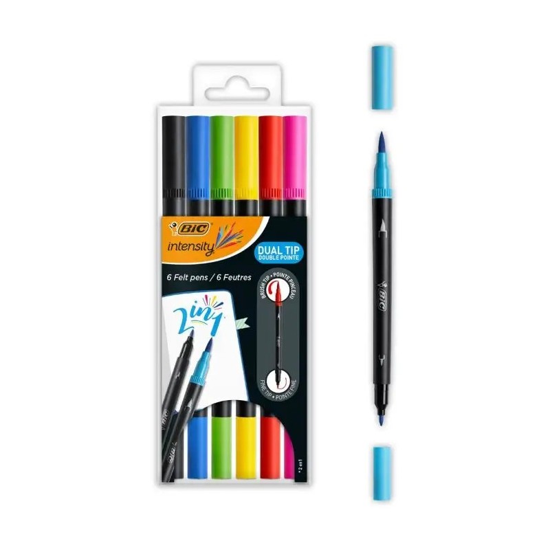 Bic Intensity Dual Tip Confezione da 6 Pennarelli Doppia Punta - Punt