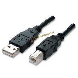 CAVO USB 20 - CONNETTORI A/B - MASCHIO/MACHIO - 15 METRO - NERO