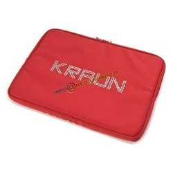 BORSA / CUSTODIA PER NOTEBOOK FINO A 12" - ROSSO - CON CRISTALLI LUMI