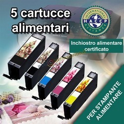 KIT 5 CARTUCCE ALIMENTARE PER CANON SERIE PGI-550 / CLI-551