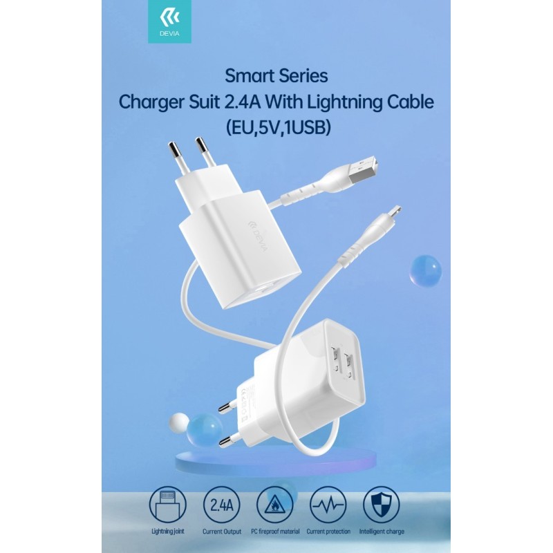 Suit Carica Batteria 24A 2 Out Cavo Usb A Lightning Apple