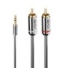 Lindy 35335 cavo audio 3 m 35mm 2 x RCA Antracite