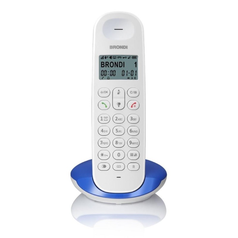 BRONDI TELEFONO CORDLESS LOTUS BIANCO/BLU BRONDI-LOTUS-WH-BLU