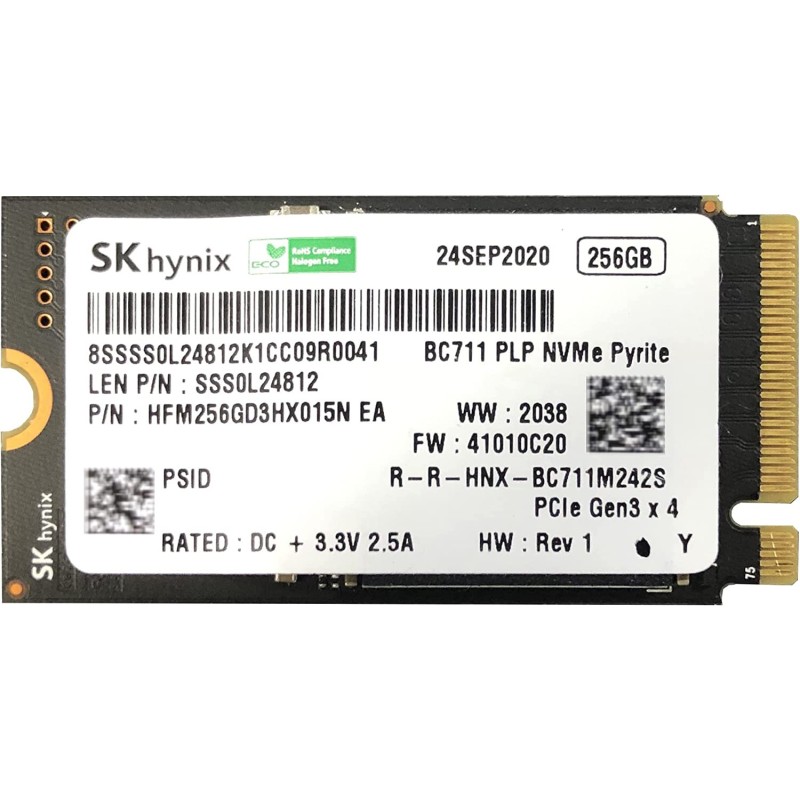 SKHYNIX SOLID STATE DRIVE SSD 256 GB M2 MINI NVME HFM256GD3HX015N-EA