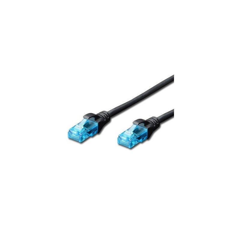 EWENT CAVO DI RETE U/UTP PATCH CORD 025MT CAT 5e COLOR NERO IM1137