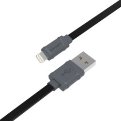 CROWN CAVO USB LIGHTNING DATI E RICARICA 1MT 2A BLACK CAVO PIATTO CMC