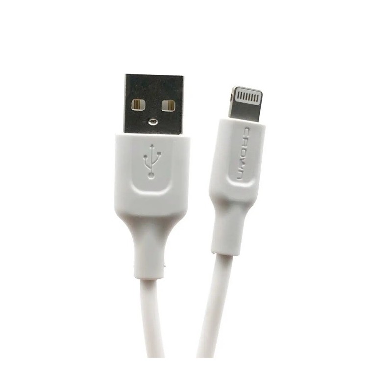 CROWN CAVO USB LIGHTNING DATI E RICARICA 1MT 2A BIANCO CMCU-004L