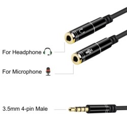 EWENT CAVO AUDIO JACK 35" M 4P A 2 JACK 35 F 3P 030 mm EC1641