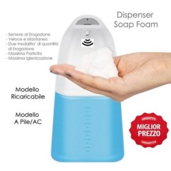 TECNO DISPENSER SAPONE LIQUIDO DA 250 ML CON ALIMENTAZIONE E BATTERIA