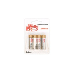 WELLY PRO BLISTER DA 4 BATTERIE STILO RICARICABILI NiMH 2800 MAH CM-B