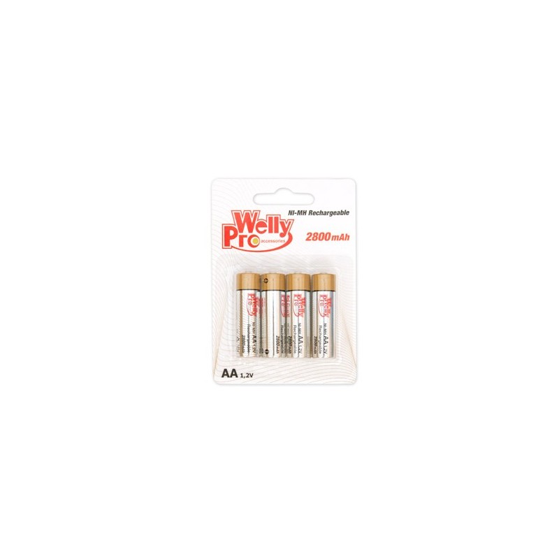 WELLY PRO BLISTER DA 4 BATTERIE STILO RICARICABILI NiMH 2800 MAH CM-B