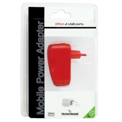 TECNOWARE SPINA CON 2 INGRESSI USB OUTPUTS 21A E 1A COLORAZIONE ROSS