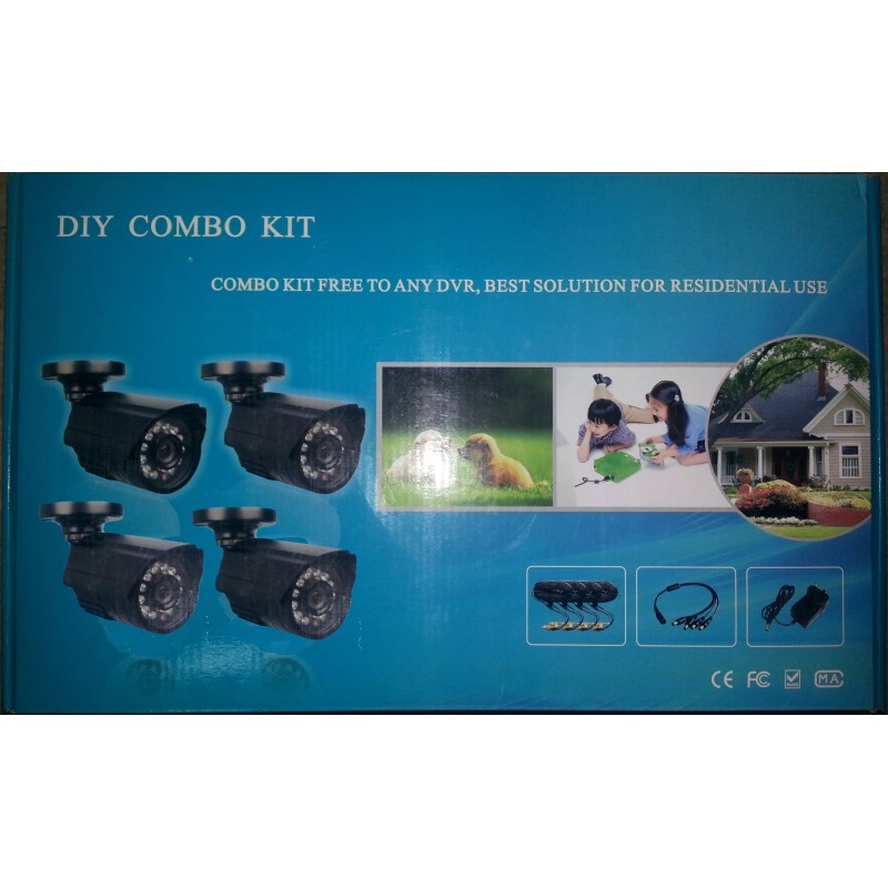 TECNO KIT 4 TELECAMERE 420TVL COMPLETO DI CAVETTERIA