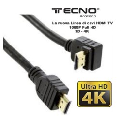 TECNO CAVO HDMI/HDMI 19p M/M 3 MT 14BV 1 TERMINALE CURVO 90°