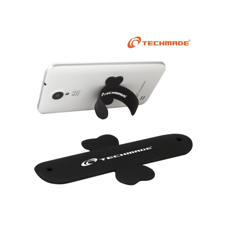 TECHMADE STAND PER SMARTPHONE IN SILICONE NERO 20x85x2 MM TM-T-01BK