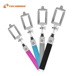 TECHMADE BASTONE PER SELFIE BLUETOOTH 30 RICARICABILE MAX 80CM NERO