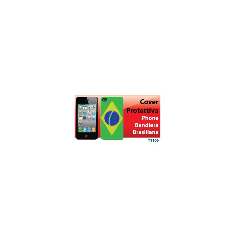 HANTOL COVER PROTETTIVA PER iPHONE 4/4S CON BANDIERA BRASILIANA T1106