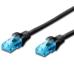 EWENT CAVO DI RETE U/UTP PATCH CORD 5MT CAT 5e COLOR NERO EW-5U-050BL