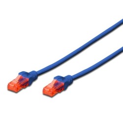 EWENT CAVO DI RETE U/UTP PATCH CORD 5MT CAT 6 COLOR BLU EW-6U-050B IM