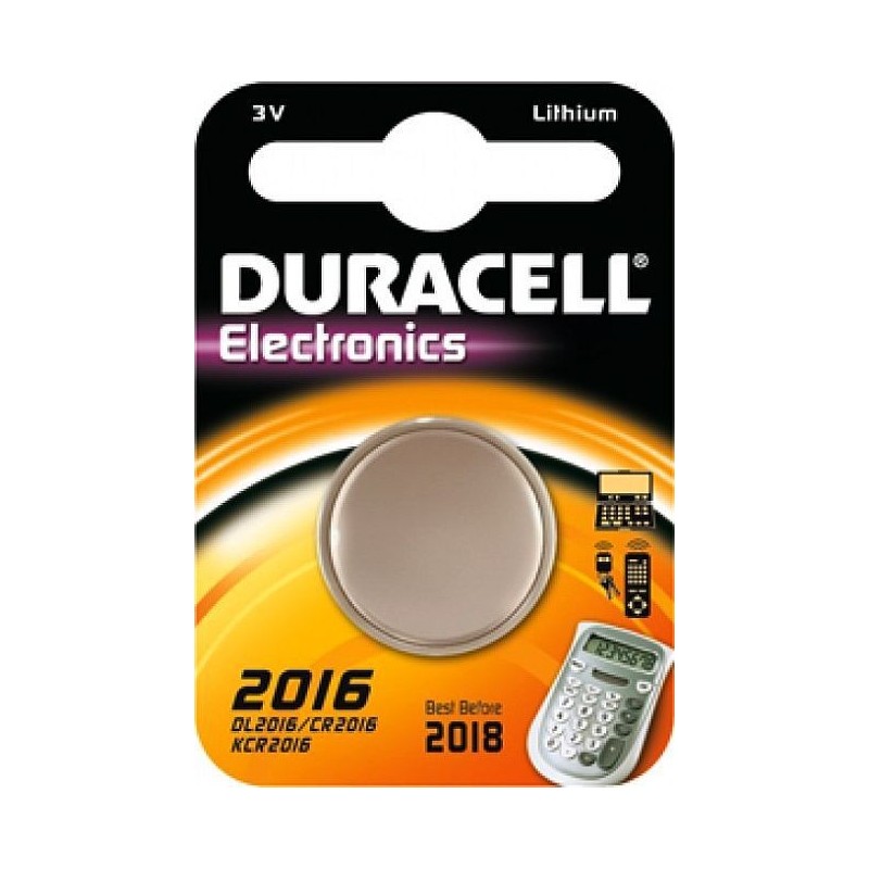 DURACELL BATTERIA AL LITIO 2016 3V 22MM x 3MM DL2016/CR2016/KCR2016