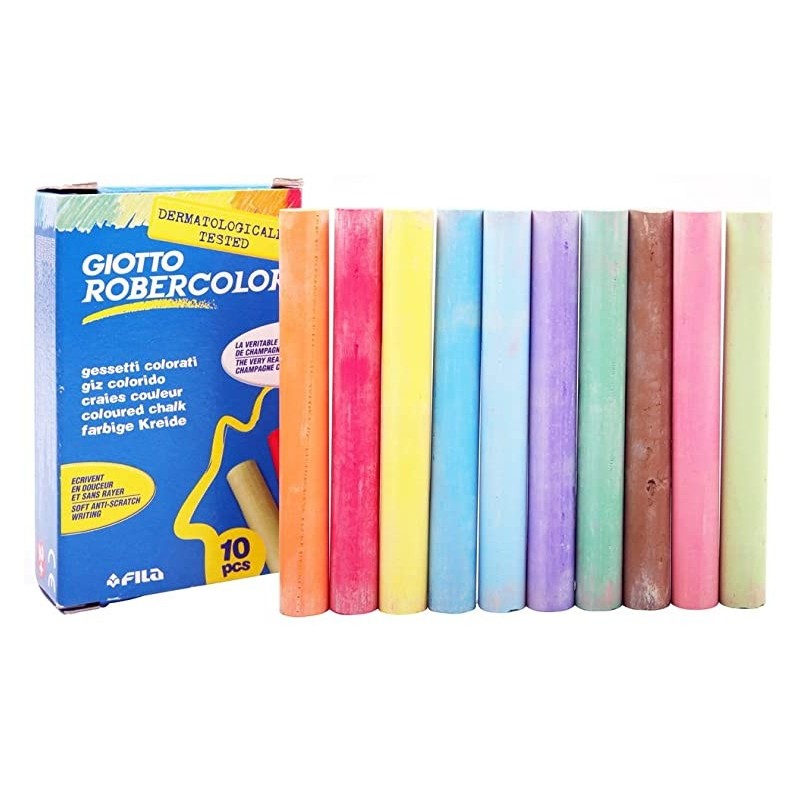 Giotto Robercolor Pack di 10 tiza color rotonde - dermatologicamente