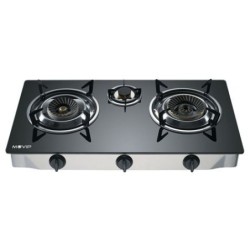 Muvip Gas Kitchen 3 fuochi - vetro temperato - Piezoelectric Piege -