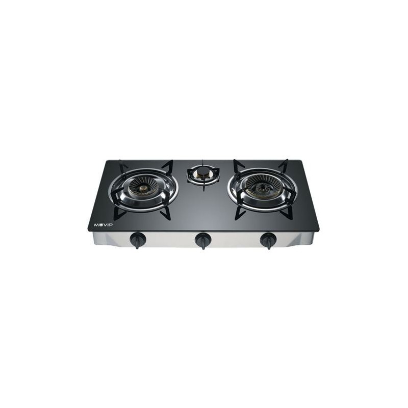 Muvip Gas Kitchen 3 fuochi - vetro temperato - Piezoelectric Piege -