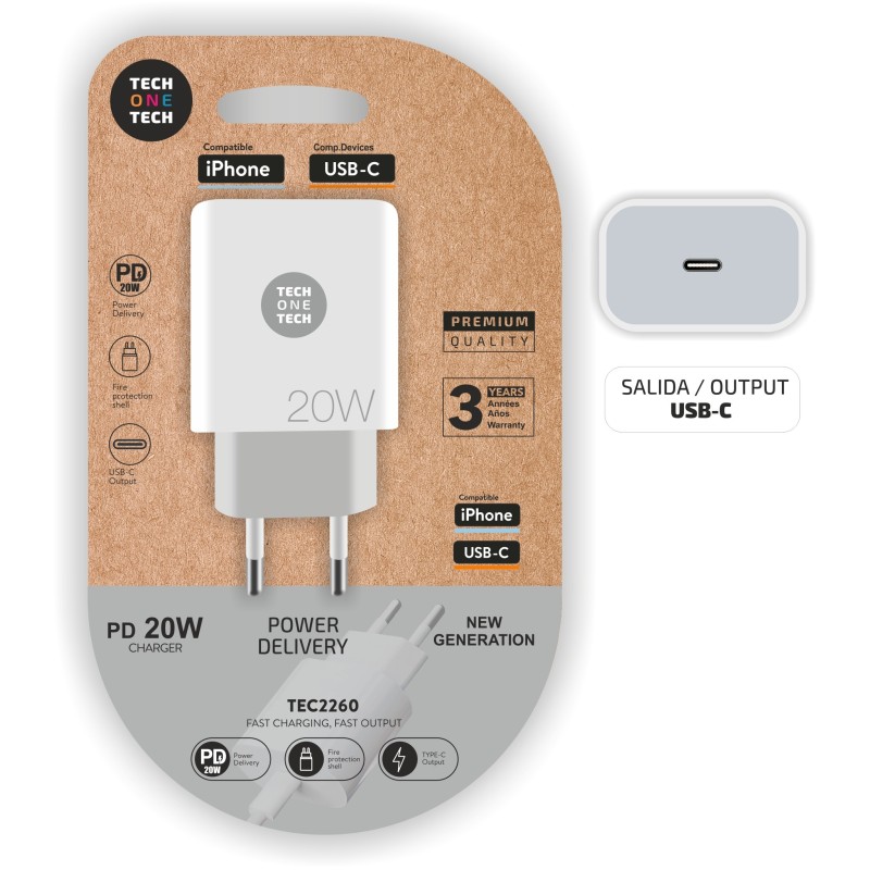 TechOnetech USB-C Wall Loader 30 5V-15V 20W-Ultrarapid