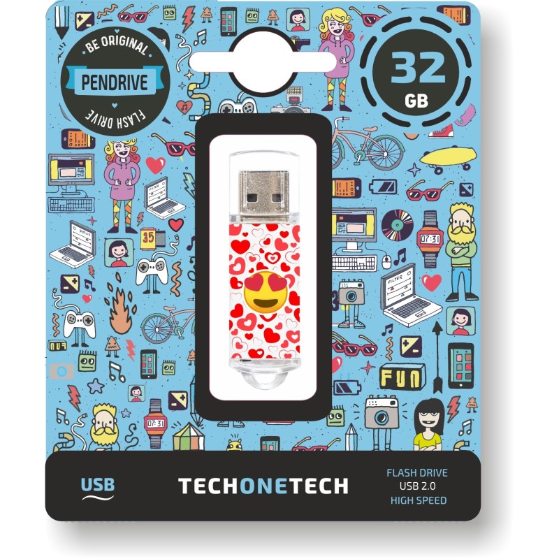 TechOnetech Heart Eyes USB 20 32GB Pendrive Memoria