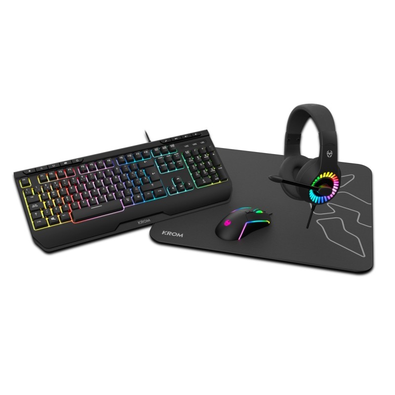 Keybook USB di gioco KROM Kenya Pack USB RGB + USB Mouse 8000DPI RGB