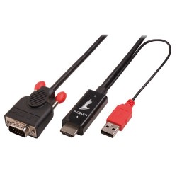 Lindy 41456 cavo e adattatore video 2 m HDMI VGA D-Sub Nero