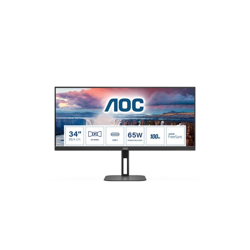 AOC V5 U34V5C/BK Monitor PC 864 cm 34" 3440 x 1440 Pixel UltraWide