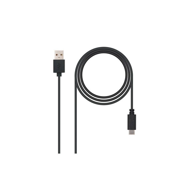 Nanocable USB 2.0, 1m cavo USB USB C USB A Nero