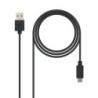 Nanocable USB 2.0, 1m cavo USB USB C USB A Nero