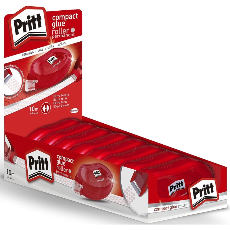 PRITT Colla permanente compatta Roller 8,4 mm x 10 m - alta qualità - adesivo nido di scimmia