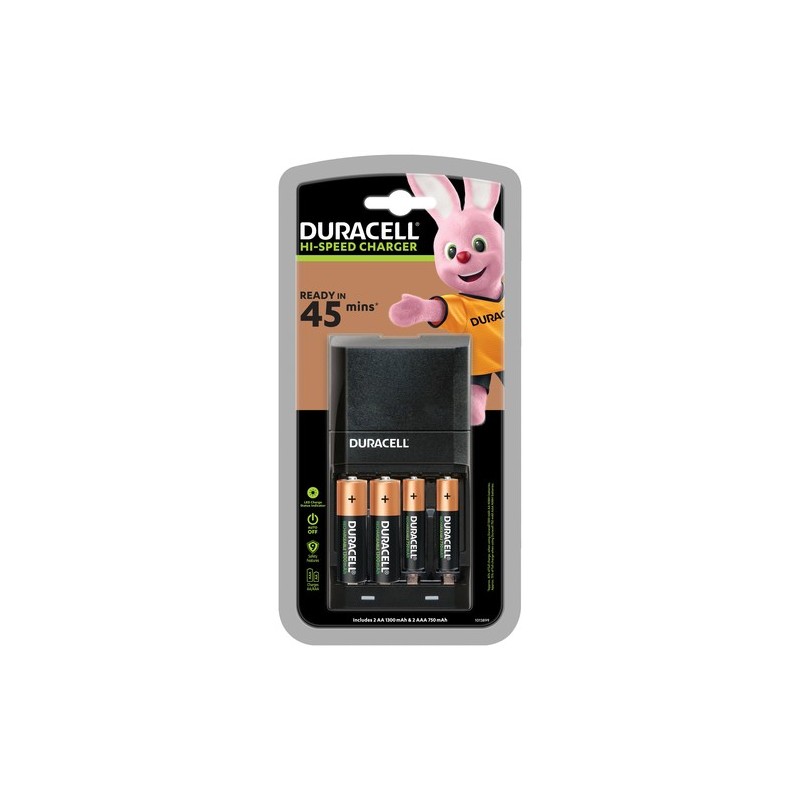 Duracell Caricabatterie 45 minuti + 2xAA, 2xAAA