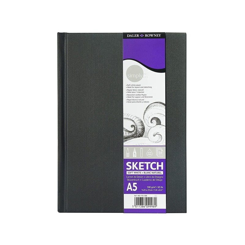 Daler Rowney semplicemente disegnando notebook A5 - 100g/m2 - Copertu