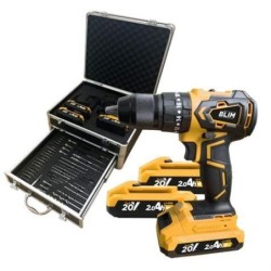 Drill blim A Batteria 20V 2Ah e alluminio Verifica con 50 accessori -