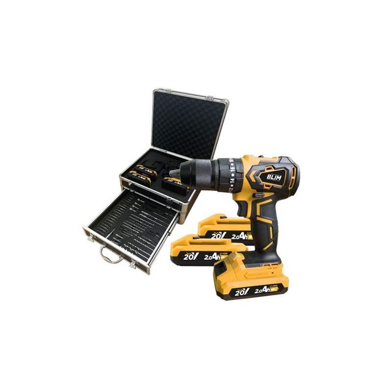 Drill blim A Batteria 20V 2Ah e alluminio Verifica con 50 accessori -