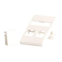 Wall plate for 2 x keystone - Fits 50x75 mm FUGA outlet - white - W