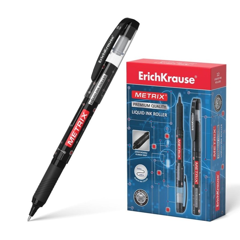 Erichkrause Metrix - Penna roller classica con inchiostro gel ad asci