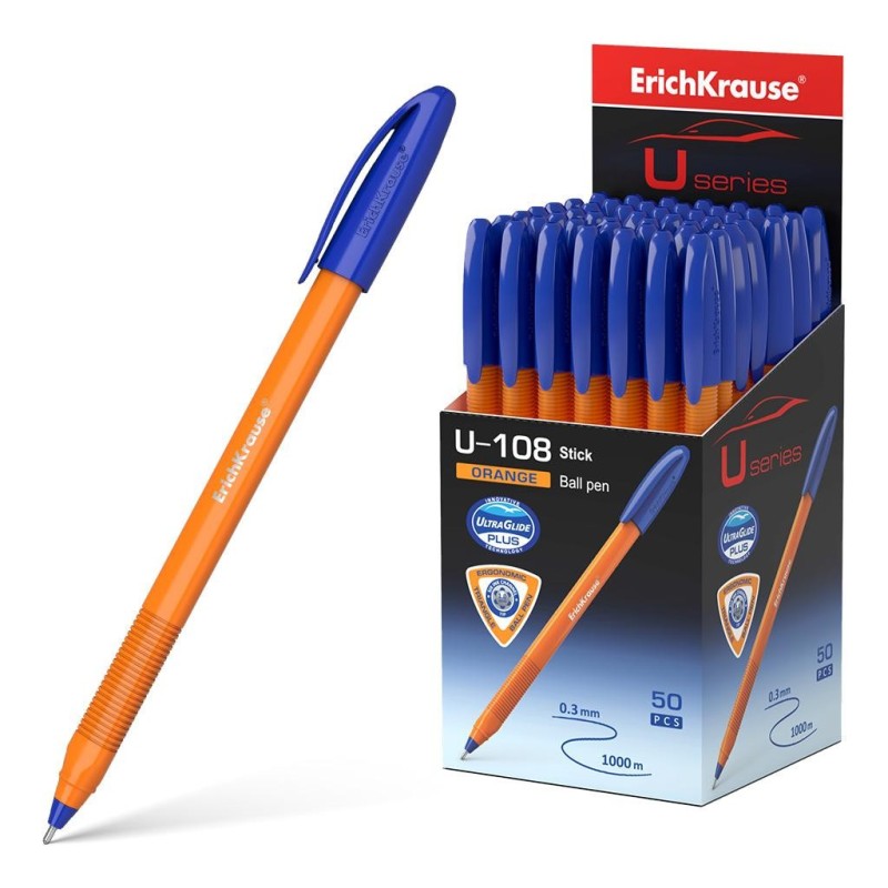 Penna stick arancione Erichkrause U-108 - Tecnologia Ultra Glide - In