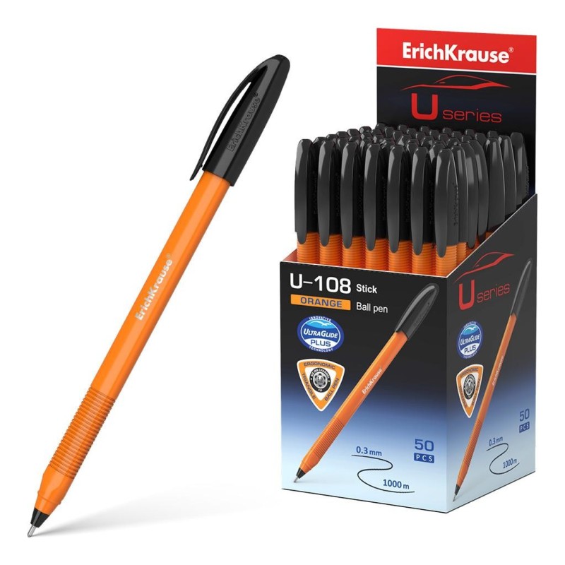 Penna stick arancione Erichkrause U-108 - Tecnologia Ultra Glide - In