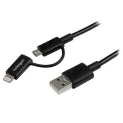 StarTech.com Cavo di ricarica 2 in 1 da 1m - Da USB a Lightning o Mic