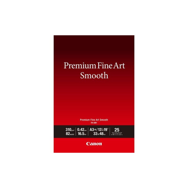 Canon Carta Premium Fine Art Smooth FA-SM1 A3 Plus - 25 fogli