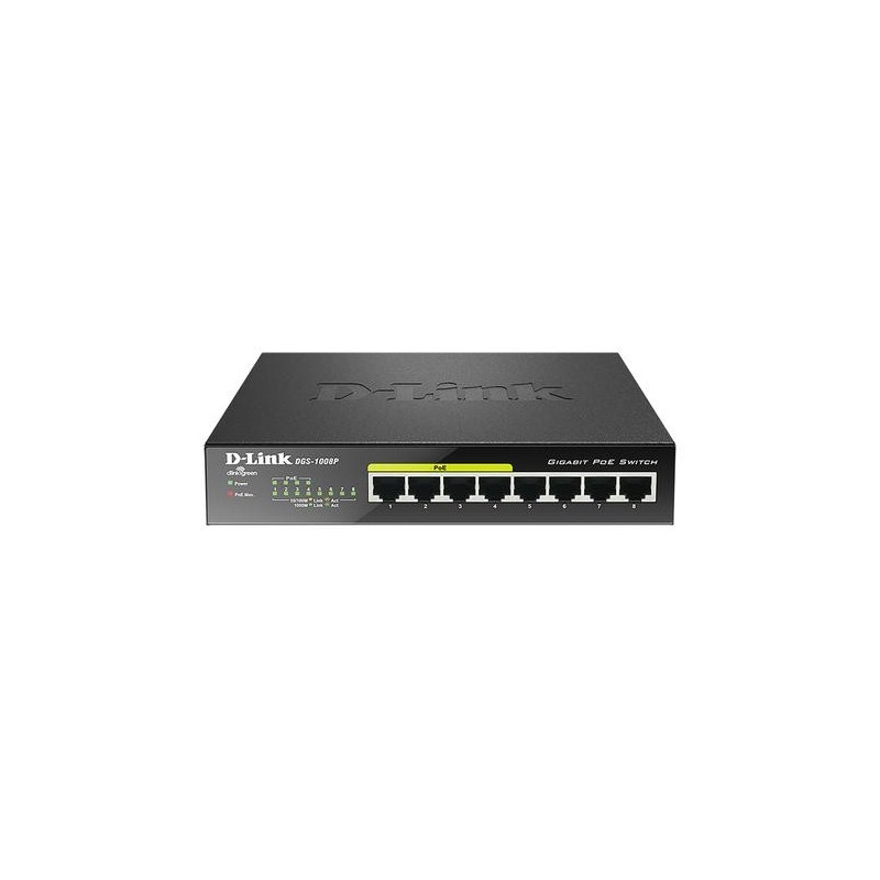 D-Link DGS-1008P switch di rete Non gestito Gigabit Ethernet (10/100/