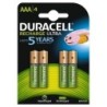 Duracell StayCharged AAA 4pcs Batteria ricaricabile Mini Stilo AAA