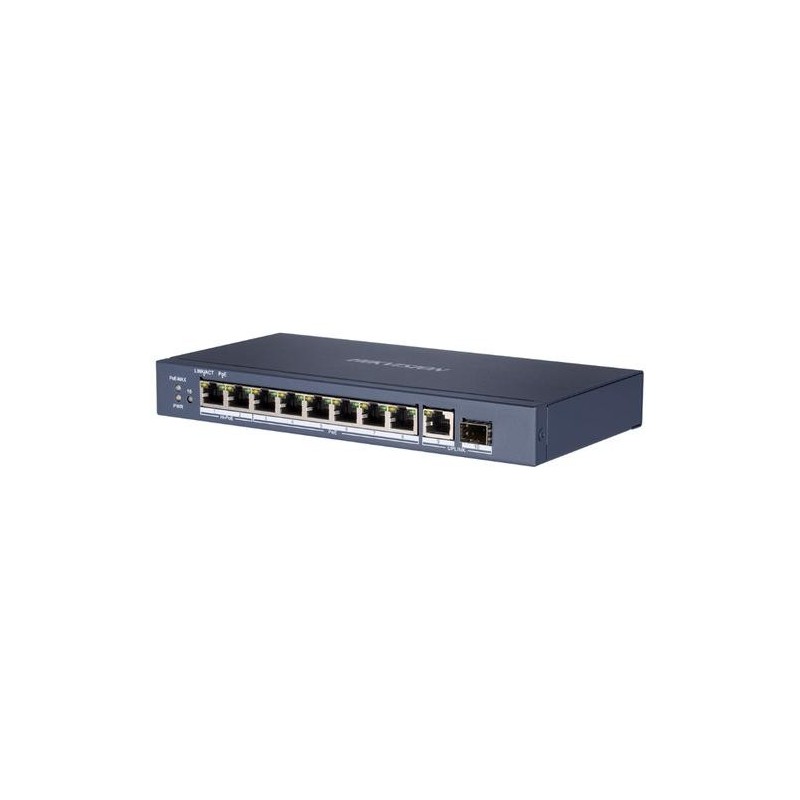 HIKVISION SWITCH 10-PORT GIGABIT UNMANAGED HI-POE SWITCH 8 GIGABIT RJ